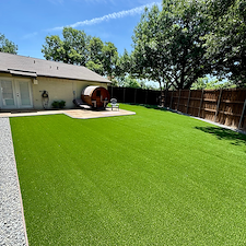 Full-Backyard-Artificial-Turf-Installation-with-Landscape-Rock-Border-in-Garland-TX 7